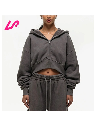 Upgrade your style with our cropped zip up hoodie. Made from soft, comfortable materials, it's perfect for year-round wear. Shop now!